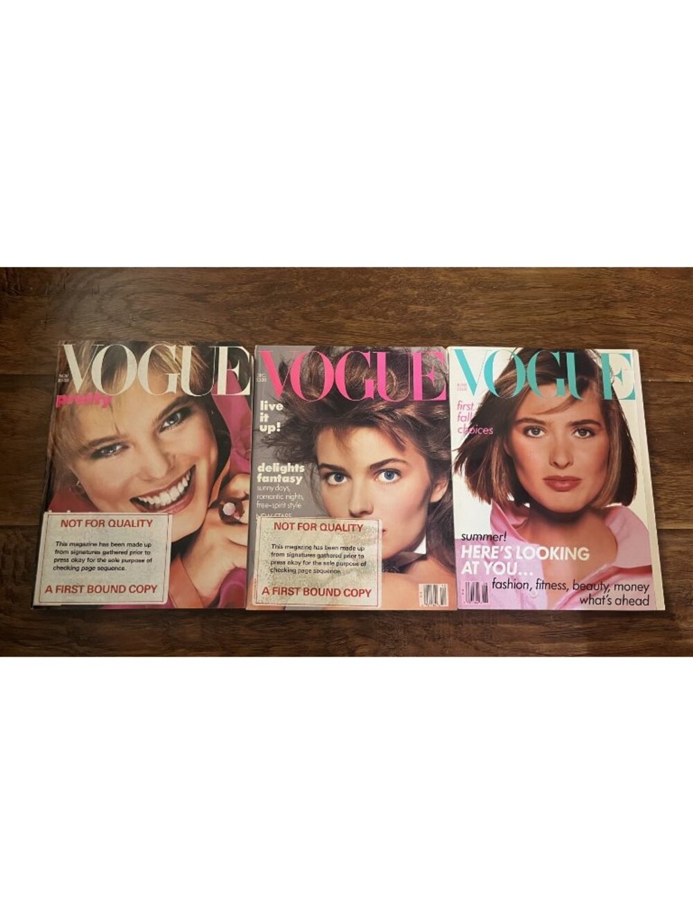 Vintage Lot of  3 Late 1980's VOGUE Magazine Collector Set Fashion